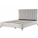 Beliani Cama com estrado Veludo SEZANNE 190x215 Azul Marino