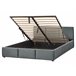 Beliani Cama com armazenamento Veludo BOUSSE 171x219 Cinza Escuro