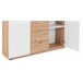 Aparador com 2 portas e 4 gavetas JACKY Branco/ Madeira