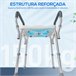Banco de Duche Alumínio, HDPE e EVA HOMCOM, casa - casa de banho Cinza
