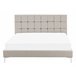 Beliani Cama com estrado Veludo AMBERT 148x212 Cinza