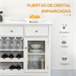 Aparador de Cozinha MDF, Madeira de Melamina e Vidro HOMCOM 120 Branco
