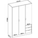Armário de 3 portas com efeito madeira 121 Branco