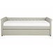 Beliani Cama com estrado Poliéster LIBOURNE 184x220 Azul Marino