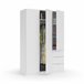 Roupeiro WINDSOR portas batentes e 3 gavetas 135x200cm branco Branco