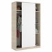 Armário 2 portas com efeito madeira 120 Branco