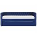 Beliani Cama com estrado Veludo GASSIN 100x231 Azul Marino