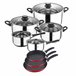 8 peças e panes de bateria de cozinha Cromada
