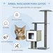 Árvore Arranhadora para Gatos MDF, Sisal PawHut Cinza