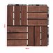 Conjunto de 10 ladrilhos Alliste click 12 ripas acácia/plástico Castanho