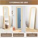 Espelho de Pé Vidro temperado e MDF HOMCOM, casa - decoração Castanho