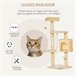 Arranhador para Gatos Aglomerado, Pelúcia e Sisal PawHut Bege
