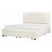 Beliani Cama com armazenamento Veludo LIEVIN 185x217 Creme