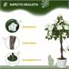 Árvore de Camélia Artificial PE, PP, Cimento, Tecido Outsunny Branco