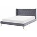 Beliani Cama Terciopelo FORBACH 194x218 Cinza