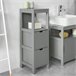 Armário de casa de banho 1 prateleira 2 gavetas FRG127-SG SoBuy 30 Cinza