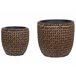 Beliani Conjunto de 3 vasos para plantas BERBERIS Castanho