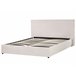 Beliani Cama com armazenamento Veludo LAVAUR 183x210 Branco/ Bege