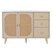Aparador com efeito madeira clara com portas e gavetas Bege