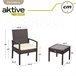 Conjunto de mobiliário de terraço com cadeirões e mesa de rotim Aktive Preto