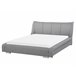 Beliani Cama Piel NANTES 188x237 Cinza Claro