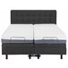 Beliani Cama com estrado Poliéster DUKE 161x216 Cinza Escuro