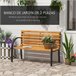 Banco de parque Aço e madeira Outsunny 122x60 Castanho
