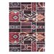 ANDRE 2305 Tapete oriental patchwork antiderrapante bordô 120x170 Multicor