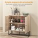 Aparador Melamina de Madeira, MDF e Metal HOMCOM Castanho