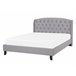 Beliani Cama com estrado Poliéster BORDEAUX 149x221 Cinza Claro