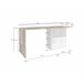 Mesa com efeito de madeira 110x50 Branco/ Madeira