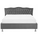 Beliani Cama com armazenamento Veludo METZ 189x215 Cinza Escuro