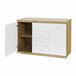 Aparador ERVA 4 gavetas 2 portas branco carvalho Branco/ Madeira