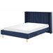 Beliani Cama com estrado Veludo VILLETTE 165x222 Azul Marino