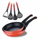 Conjunto de 2 frigideiras CLASSIQUE em + utensílios de cozinha Bergner Preto