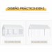 Pérgola de Jardim Aço, PE Outsunny 600x400 Branco