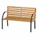 Banco de parque Aço e madeira Outsunny 122x60 Castanho