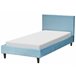 Beliani Cama Veludo FITOU 100x214 Azul Claro