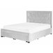 Beliani Cama com armazenamento Veludo LIEVIN 165x217 Azul Marino