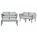 Beliani Conjunto lounge Aço SKALA Cinza Claro