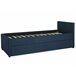 Beliani Cama com estrado Poliéster MARMANDE 86x214 Azul Marino