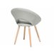 Beliani Silla de comedor ROSLYN Cinza Claro