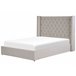 Beliani Cama com armazenamento Veludo LUBBON 190x217 Cinza Claro