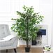 Árvore Artificial Ficus PE, PP, cimento e algodão lustroso Verde