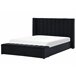 Beliani Cama com banco de arrumação Veludo NOYERS 210x247 Preto
