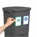 Lixeira de reciclagem com triagem seletiva e pedal Preto