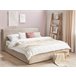 Beliani Cama com armazenamento Veludo LAVAUR 203x210 Cinza Escuro