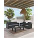 Set de jardim MAHINA sofá 3 lugares, 2 poltronas e mesa de centro Grafito