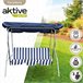 Cadeira de baloiço de jardim azul e branca com capota basculante 3 lugares Aktive Preto