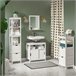 Armário de casa de banho 1 prateleira e 2 gavetas FRG127-W SoBuy Branco